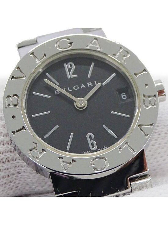 Bvlgari Watch Date Quartz Stainless Steel Silver Black Round Polished main image 8